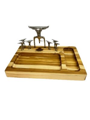 TÁBUA PARA APERITIVO COM 7 TRIDENTES