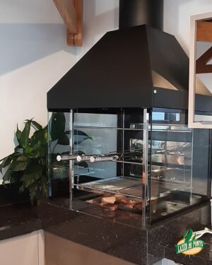 Churrasqueira Gourmet Preta Com Suporte